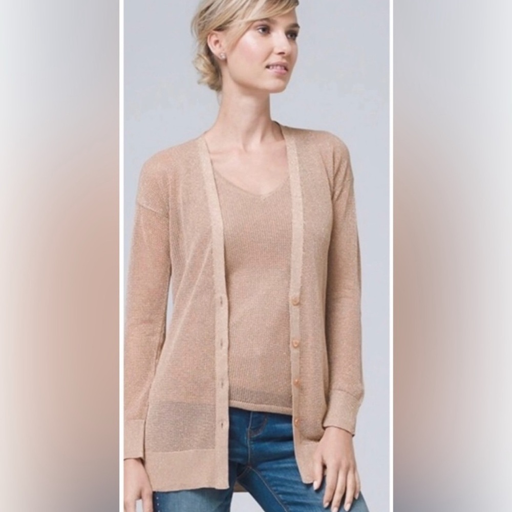 WHBM Sheer Women's Shimmer Cardigan